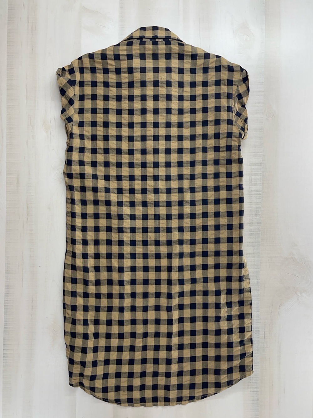 HARSHMAN plaid shirt dress textured small lagenlook - Picture 5 of 7
